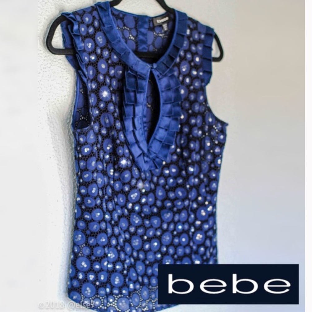 Beautiful navy sequin top